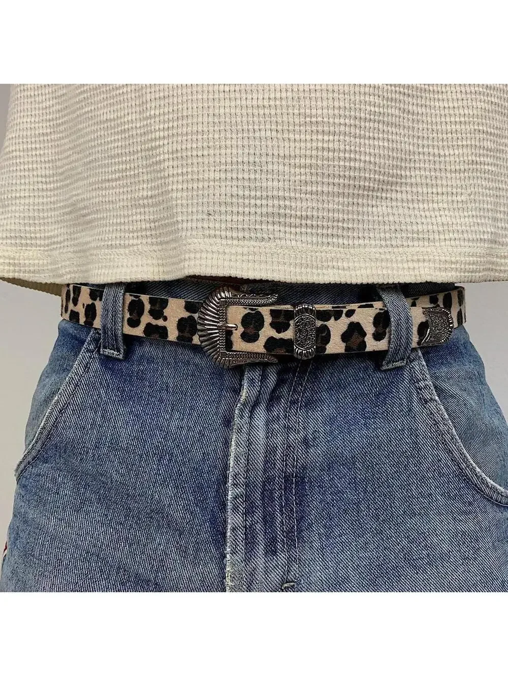 Cheetah Tan Brown Cheetah Fur American Western boho indie belt